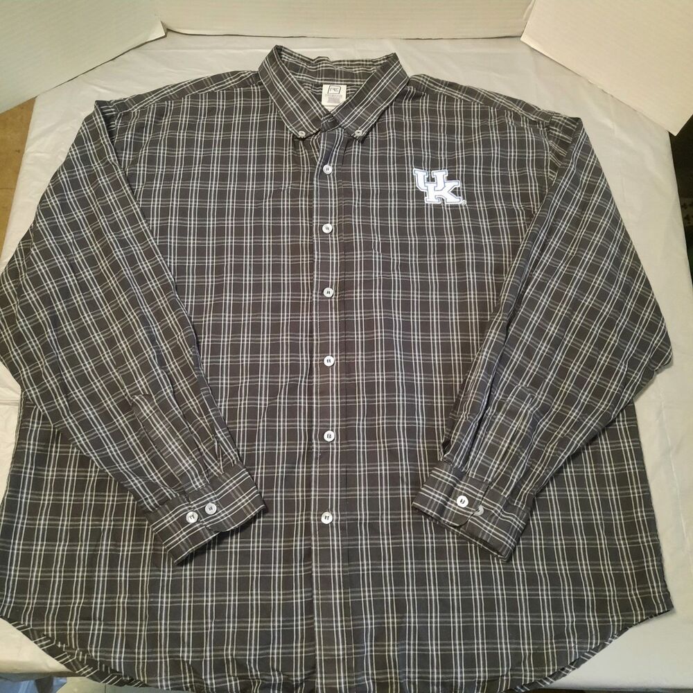 Pro Edge Knights Apparel Kentucky Wildcats Shirt Mens 2XL Plaid Button Up Shirt